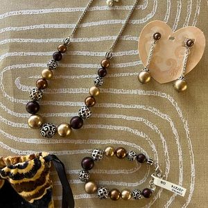 Brighton Corteo jewelry set:  earrings, necklace, & bracelet